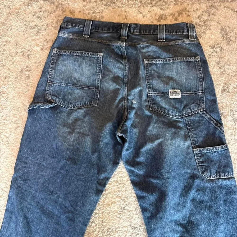 Levi's Signature Carpenter Jeans Blue Denim Relaxed Straight Utility Men's 36x32